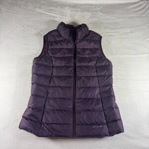 Eddie Bauer EB650 Down Vest Women's Medium Purple Full Zip Puffer Lightweight
